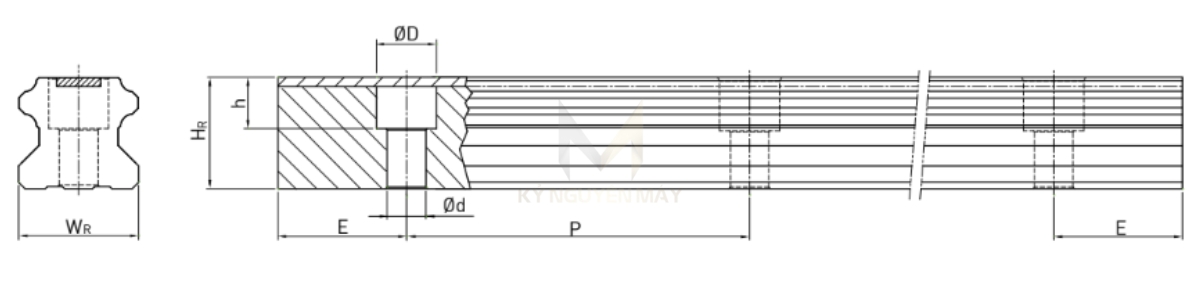 Thông số kỹ thuật ray bi thanh trượt PGH
