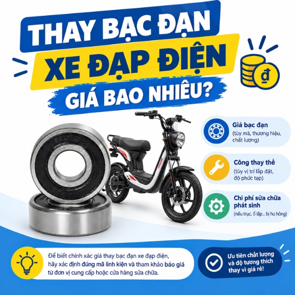 Thay bạc đạn xe đạp điện giá bao nhiêu?