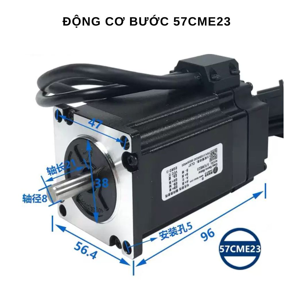 Thông số kỹ thuật của động cơ bước 57CME23
