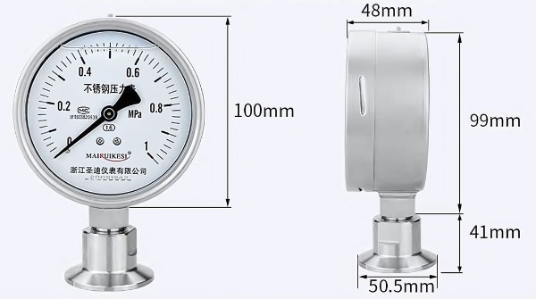 Thông số kỹ thuật đồng hồ đo áp suất YTP100ML-YTP100MF