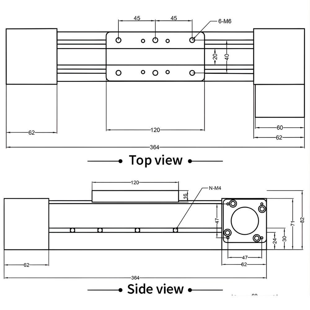 Thông số kỹ thuật bàn trượt tuyến tính MF60 tốc độ cao