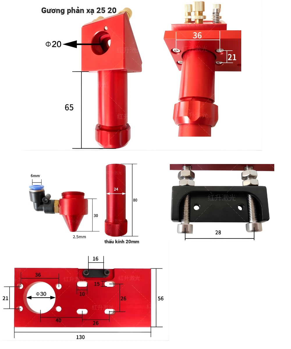 Thông số kỹ thuật bộ đầu khắc và giá đỡ gương laser