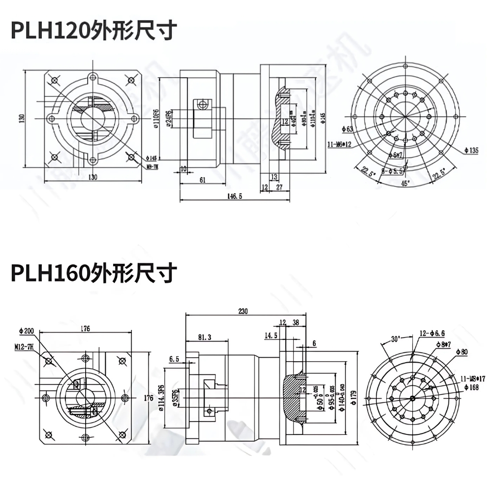 Thông số kỹ thuật bộ giảm tốc hộp số bánh răng hành tinh PLH
