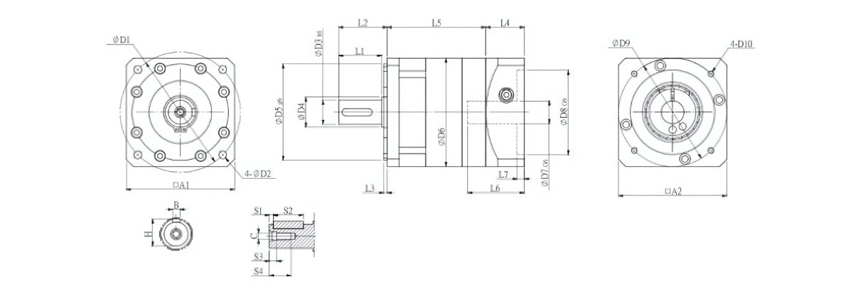 Thông số kỹ thuật bộ giảm tốc hộp số bánh răng hành tinh PRF