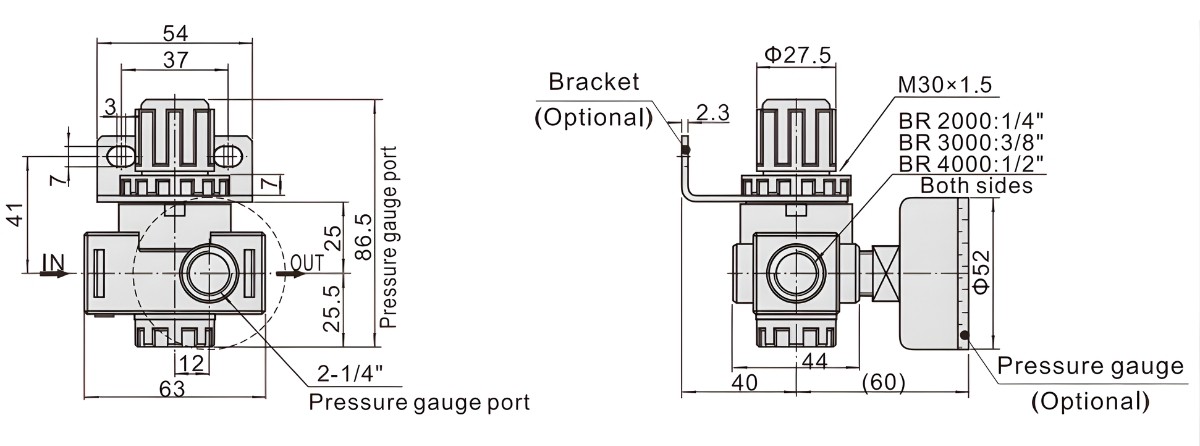 Thông số kỹ thuật bộ lọc khí nén BR