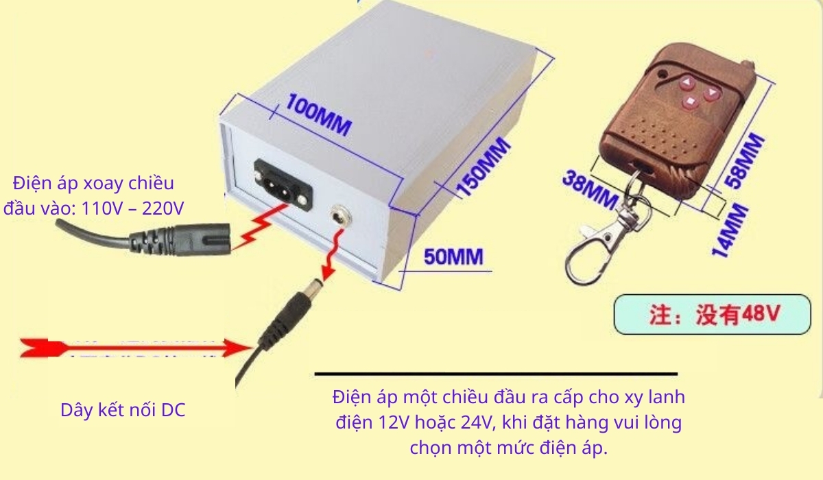 Thông số kỹ thuật bộ nguồn cho xy lanh điện