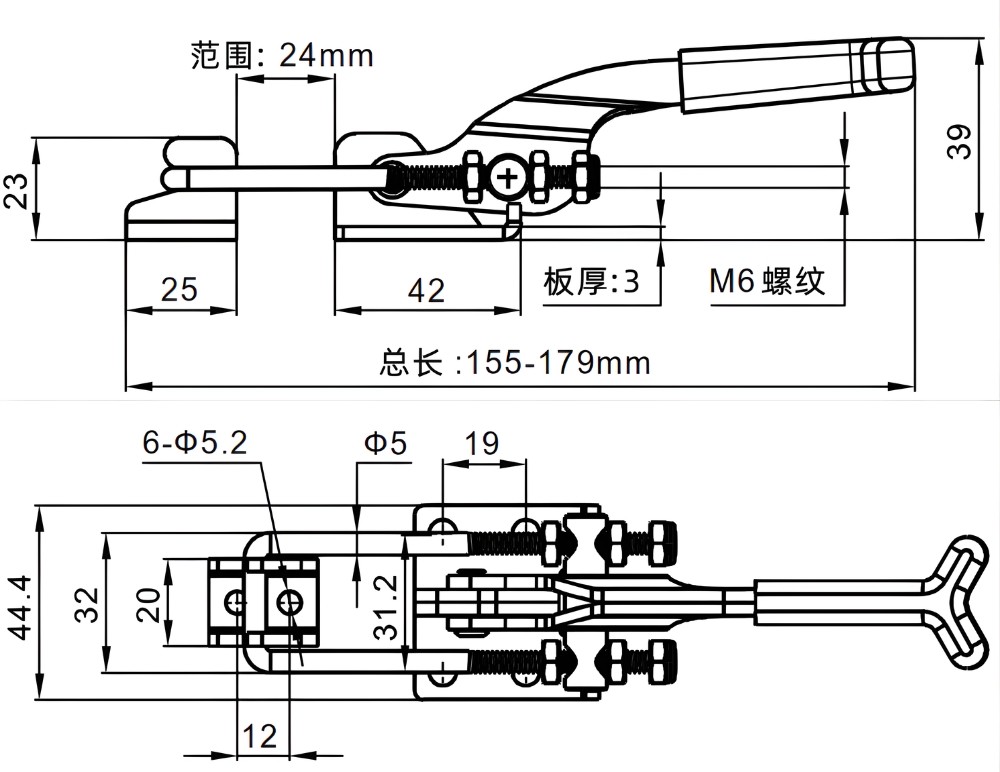 Thông số kỹ thuật cam kẹp chốt GH-431