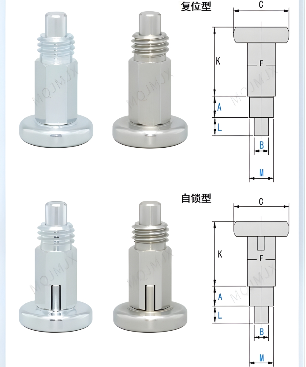 Thông số kỹ thuật chốt pistông kéo nhanh MT101