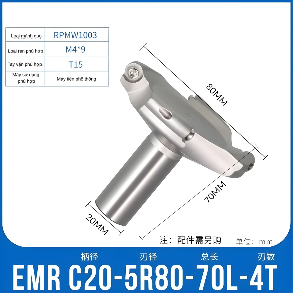 Thông số kỹ thuật đài dao phay mảnh tròn 5R80