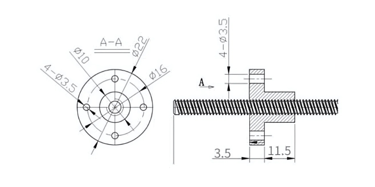 Thông số kỹ thuật đai ốc vitme T6-6mm