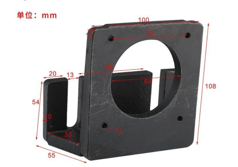 Thông số kỹ thuật gá động cơ bước cho bộ bánh răng nhựa