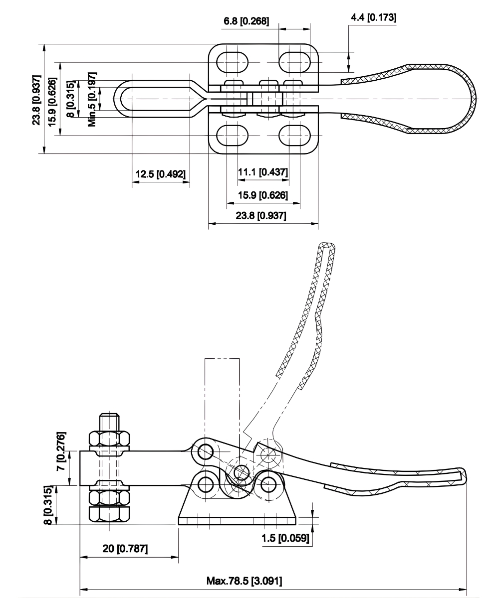 Thông số kỹ thuật kẹp định vị CH-201 series