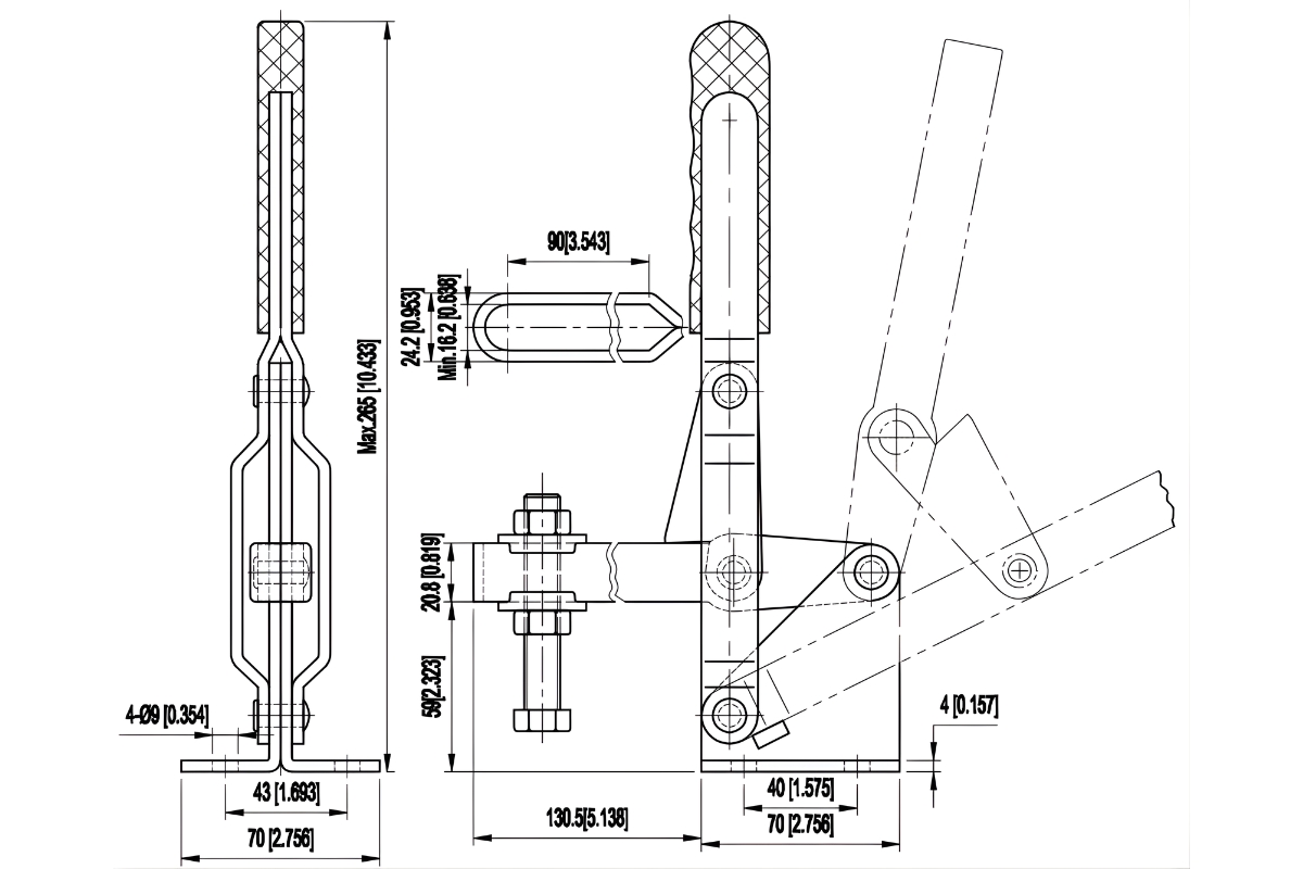 Thông số kỹ thuật kẹp định vị đứng CH-101-H