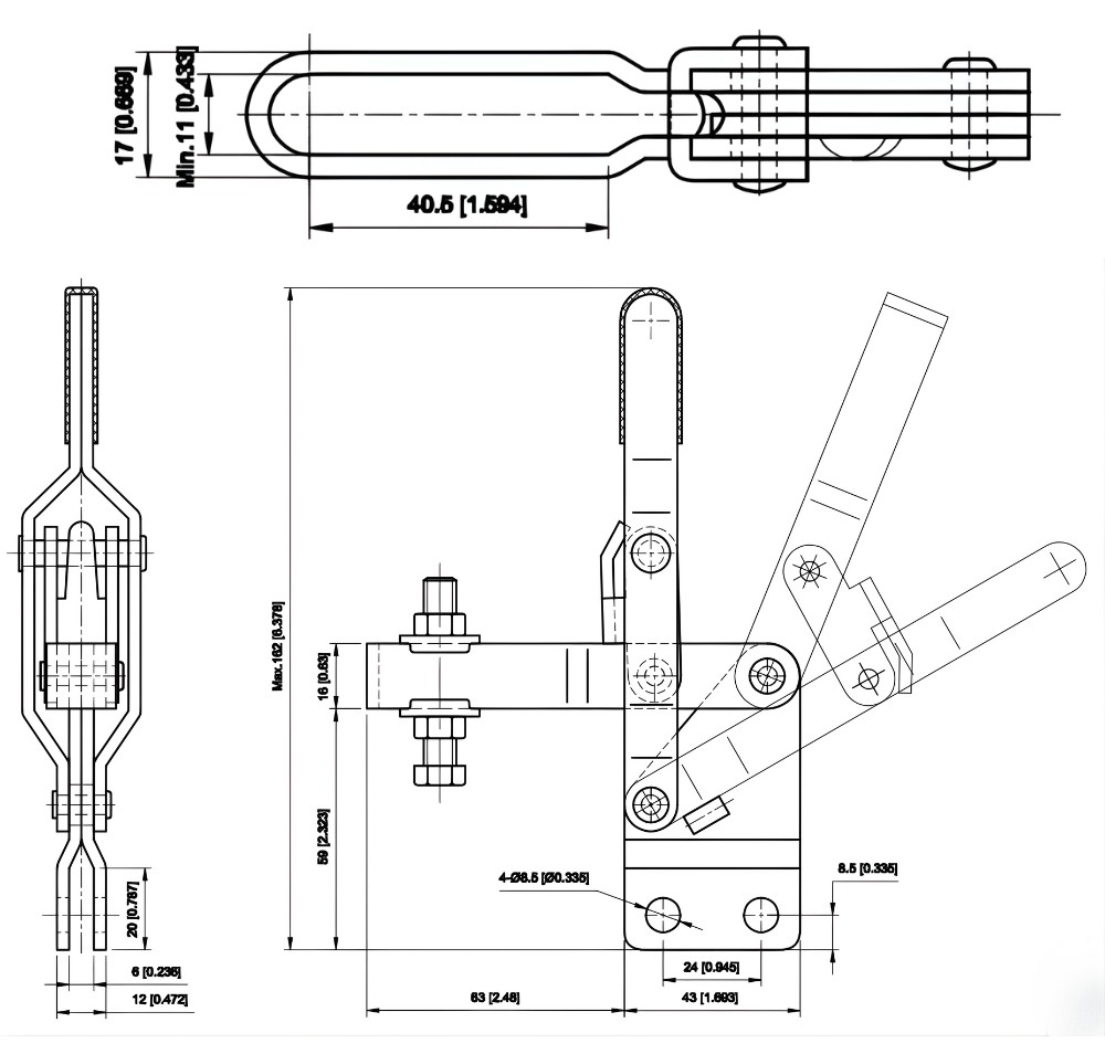 Thông số kỹ thuật kẹp định vị đứng CH-12421
