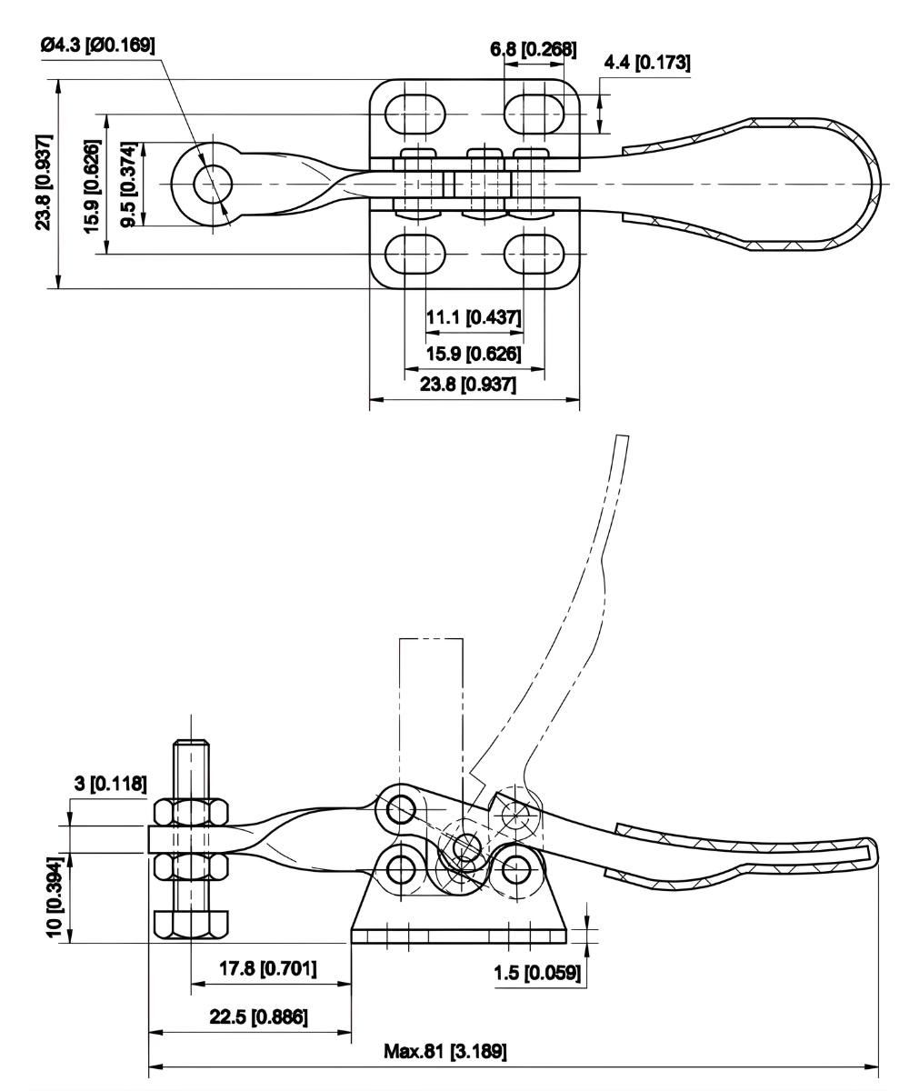 Thông số kỹ thuật kẹp định vị ngang CH-201-A