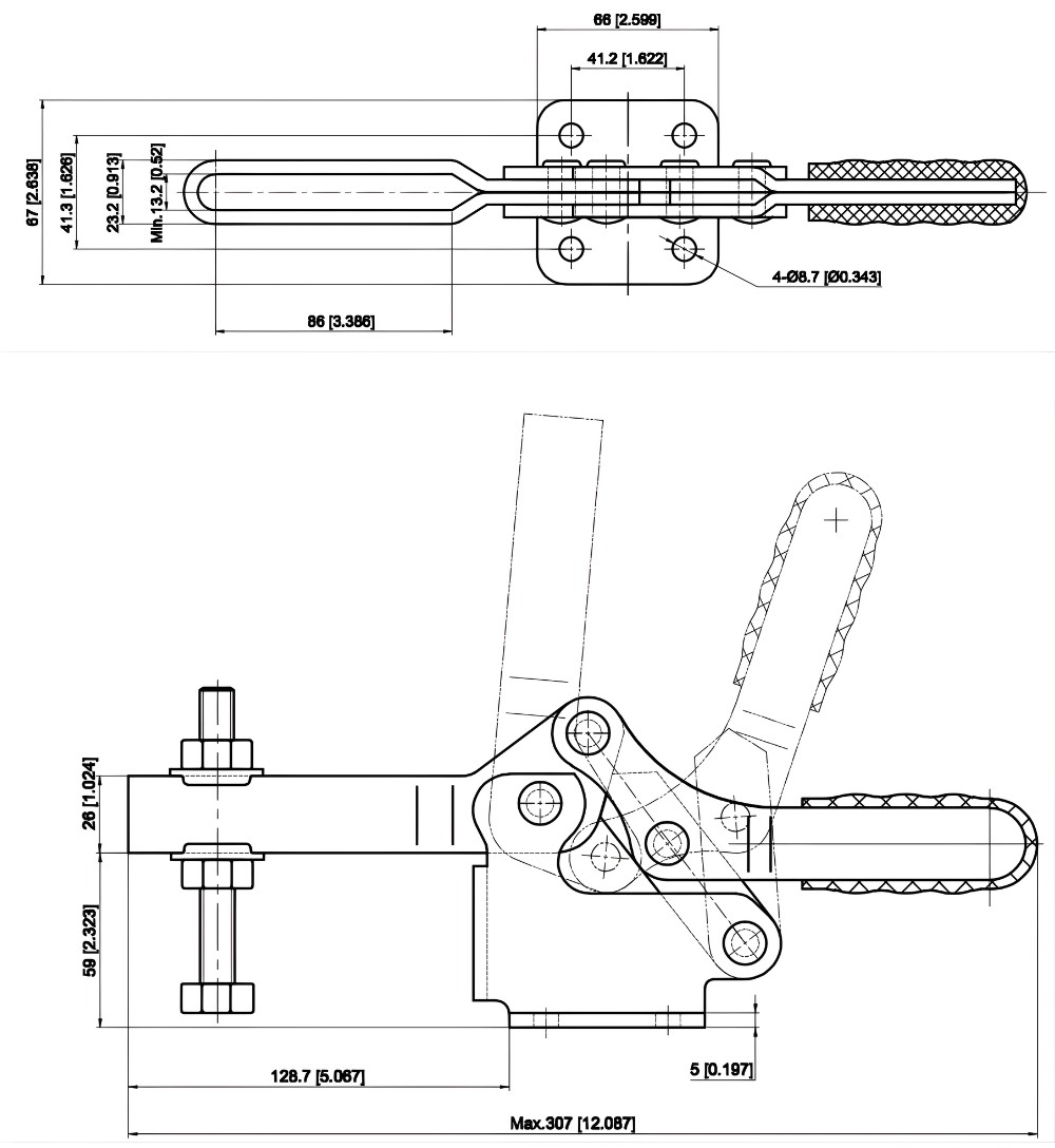 Thông số kỹ thuật kẹp định vị ngang CH-24502-B