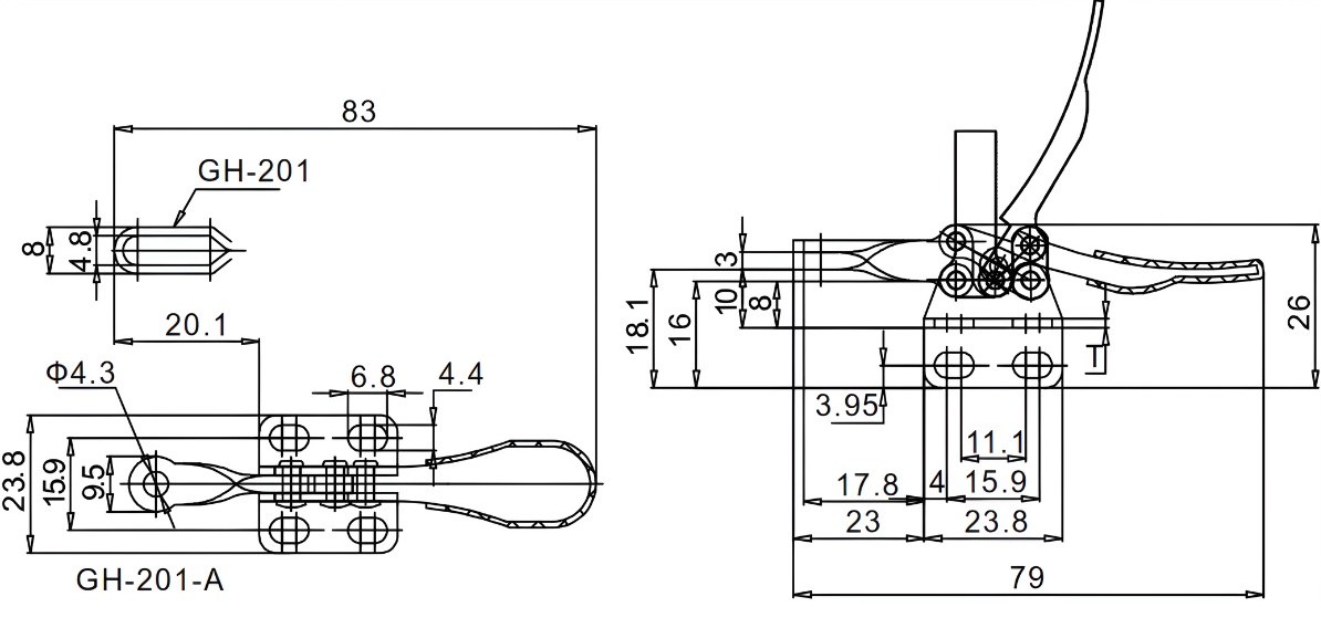 Thông số kỹ thuật cam kẹp GH-201