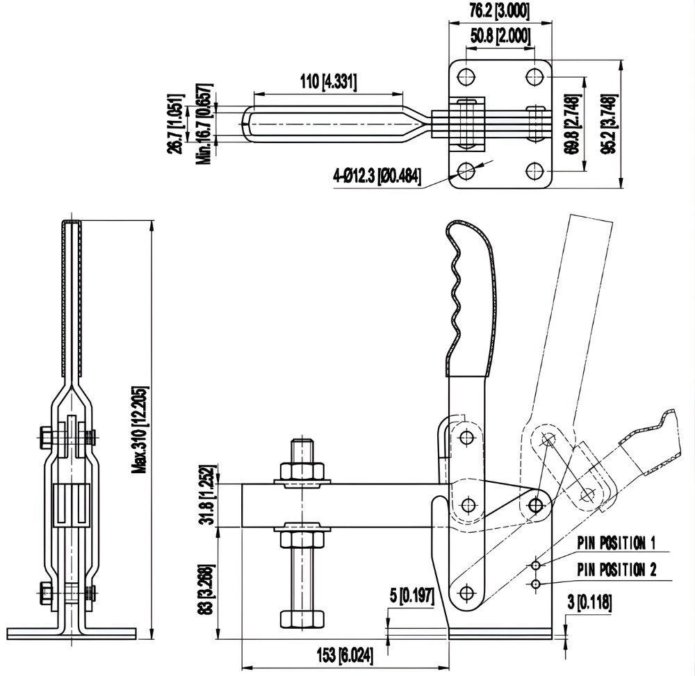 Thông số kỹ thuật kẹp đứng CH-101-J series