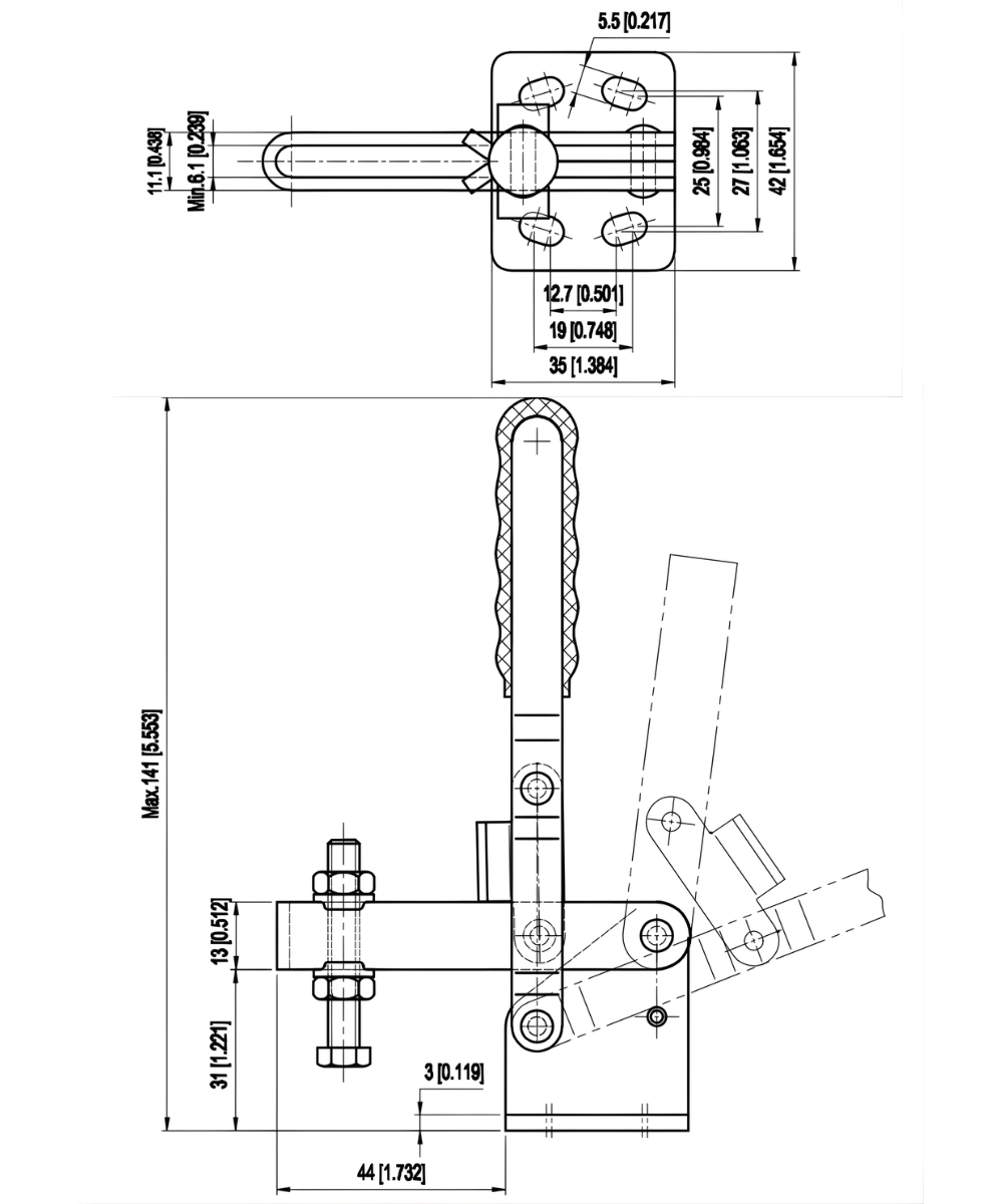 Thông số kỹ thuật kẹp định vị đứng CH-12002-B