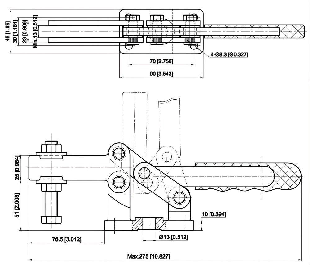 Thông số kỹ thuật kẹp định vị ngang CH-204-G, CH-204-GL