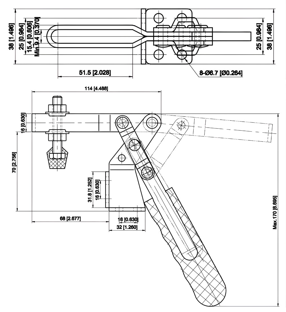Thông số kỹ thuật kẹp định vị CH-20820