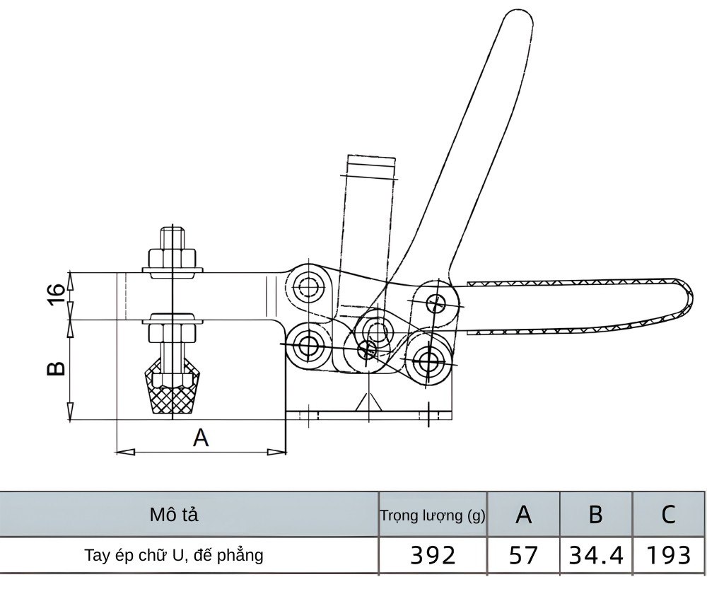 Thông số kỹ thuật kẹp định vị GH-203-F