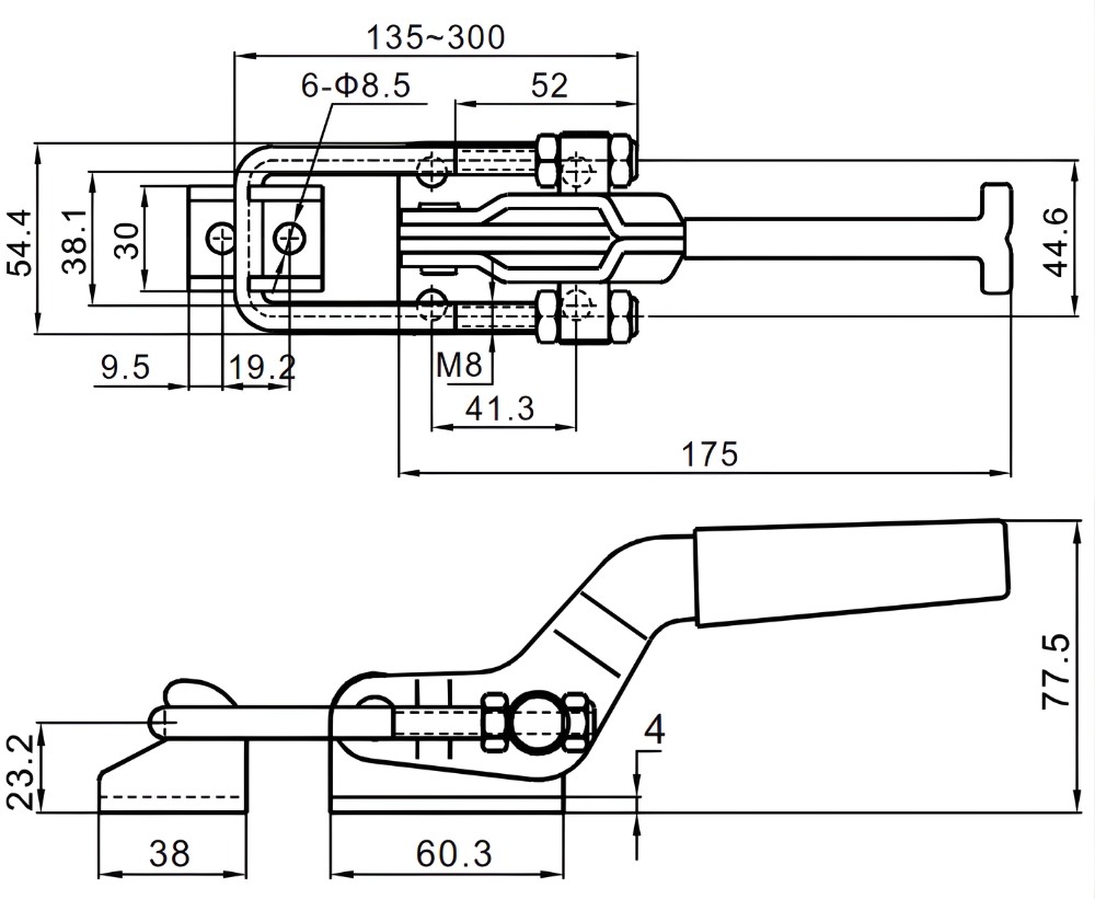 Thông số kỹ thuật khóa kẹp chốt GH-40341