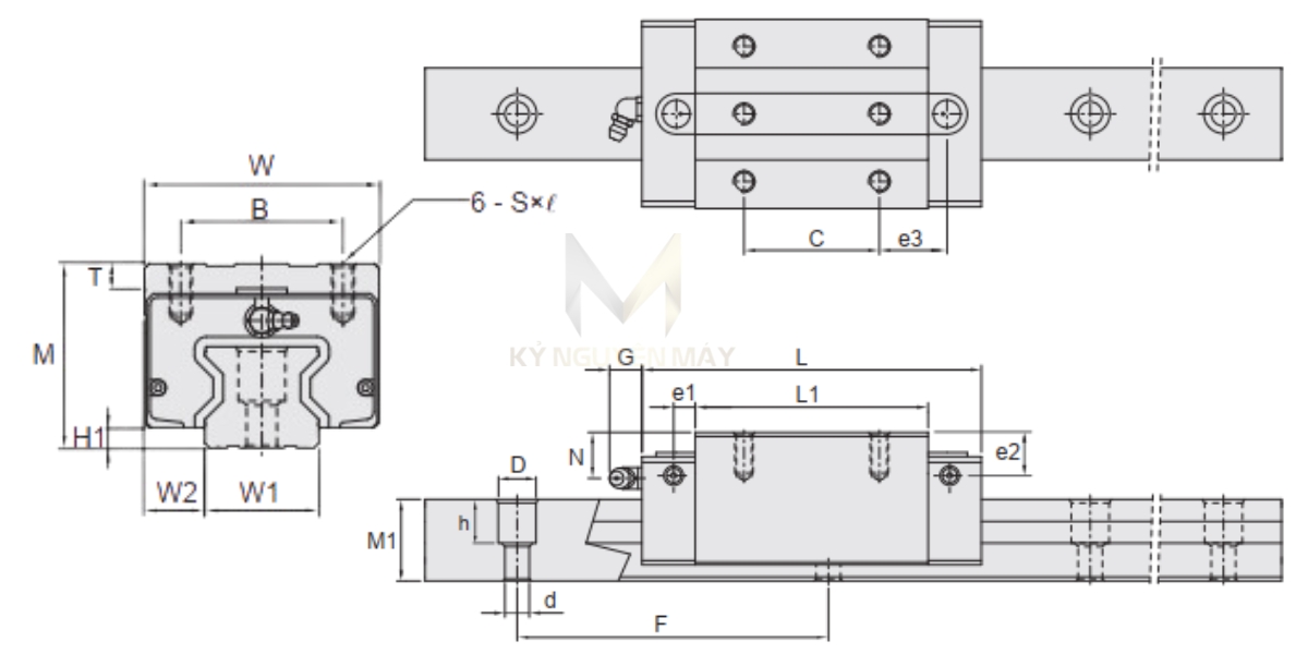 Thông số kỹ thuật vòng bi trượt dọc LMR - H / LH