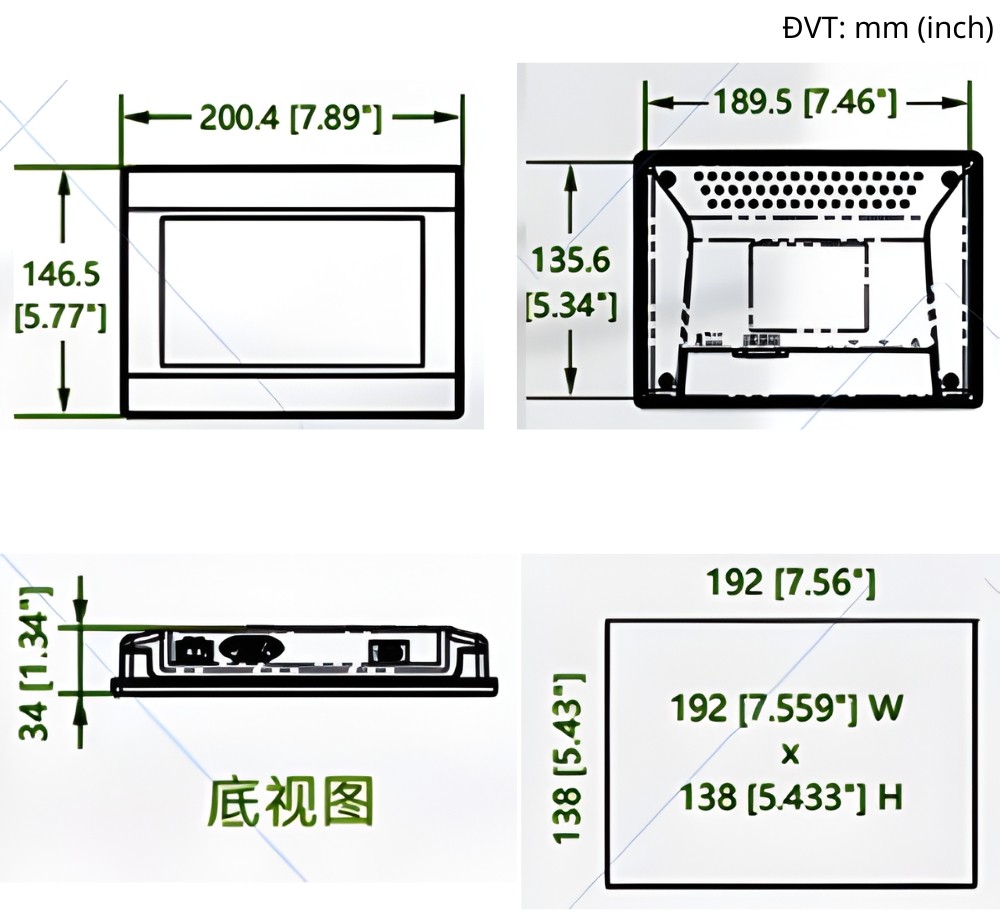 Ảnh thông số kỹ thuật màn hình HMI WEINVIEW TK6071IP 7 inch