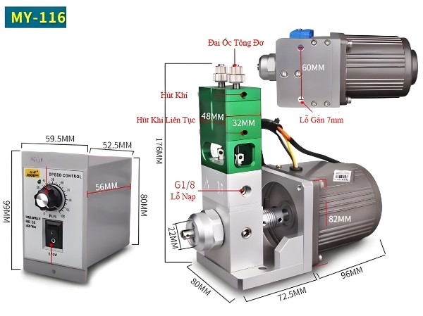 Thông số kỹ thuật máy chia keo tự động hai thành phần MY-116