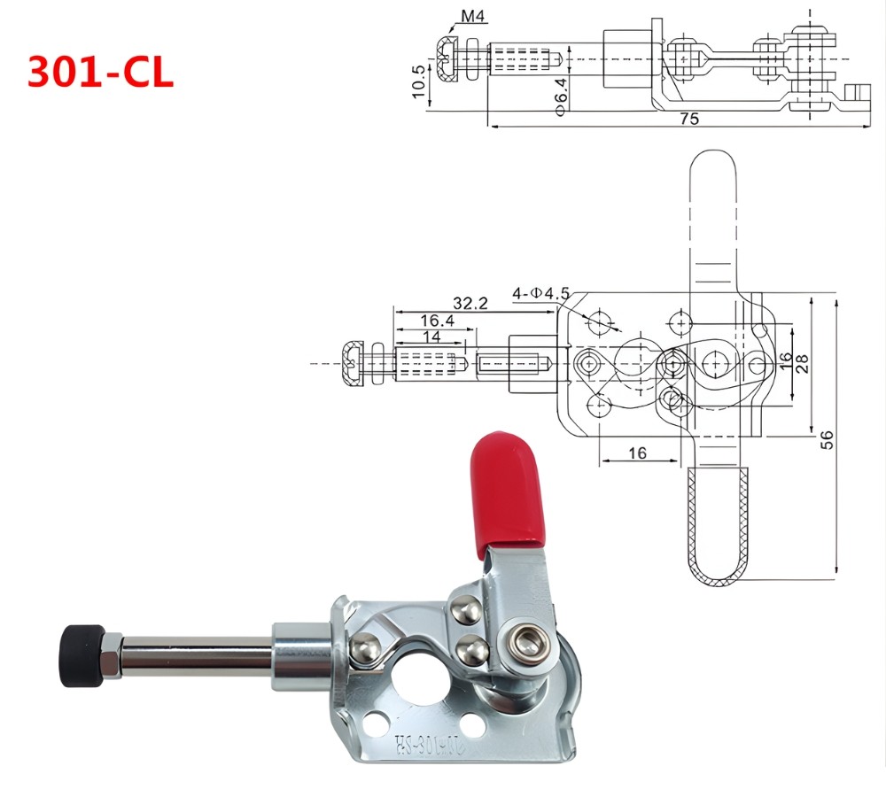 Thông số kỹ thuật tay kẹp nhanh CH - GH 301CR/301CL (HS-301-CR)