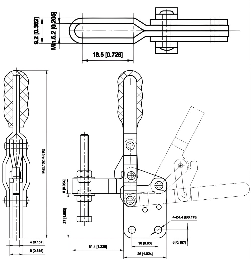 Thông số kỹ thuật kẹp định vị đứng CH-10751-B