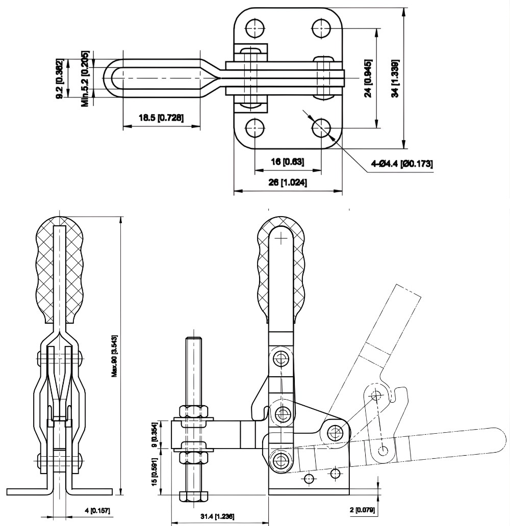 Thông số kỹ thuật kẹp định vị đứng CH-10752-B