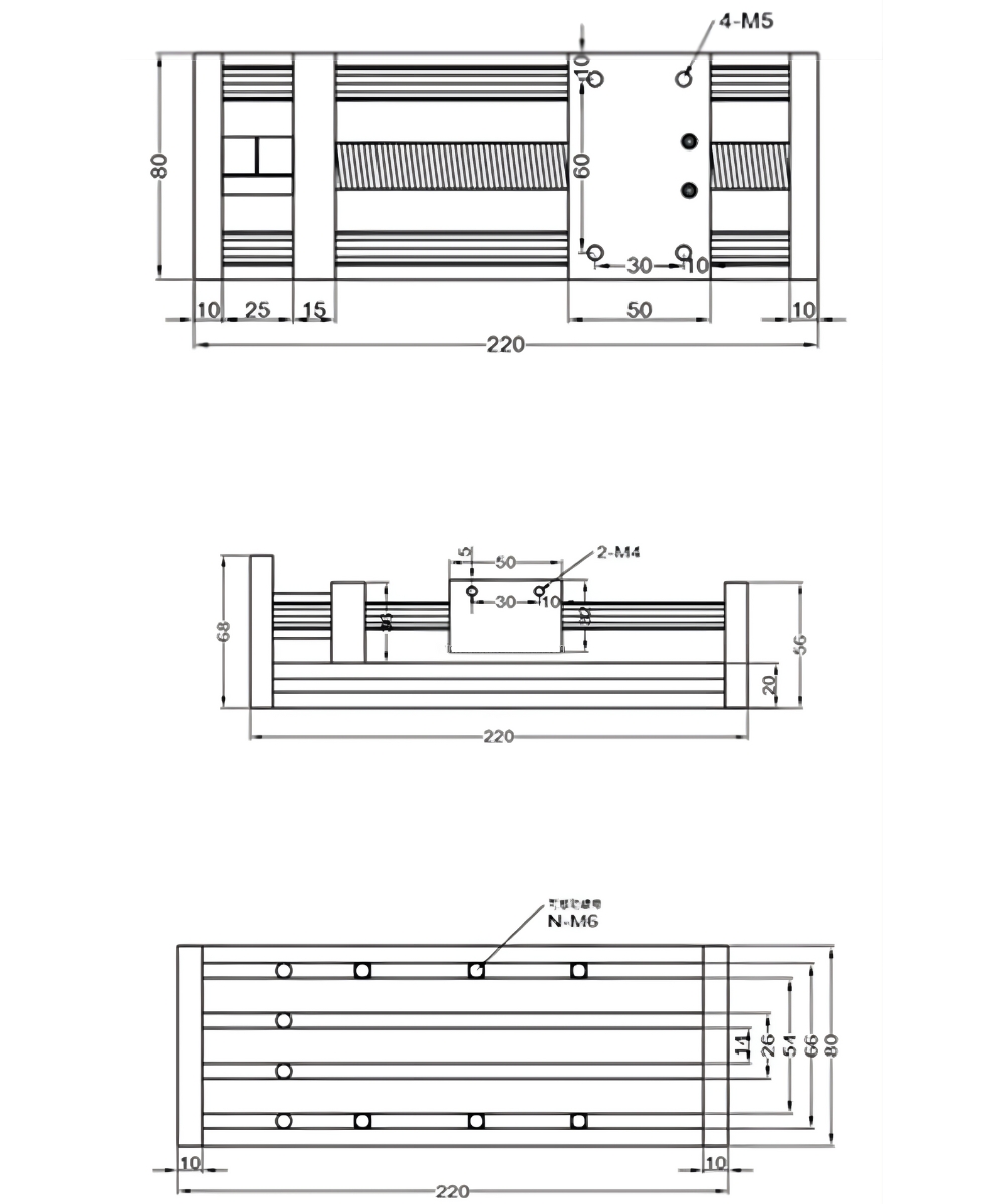 Thông số kỹ thuật bàn trượt trục vít me kèm động cơ GGP