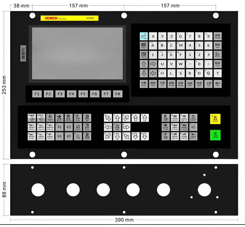 Thông số kỹ thuật bảng điều khiển máy phay CNC XC709D