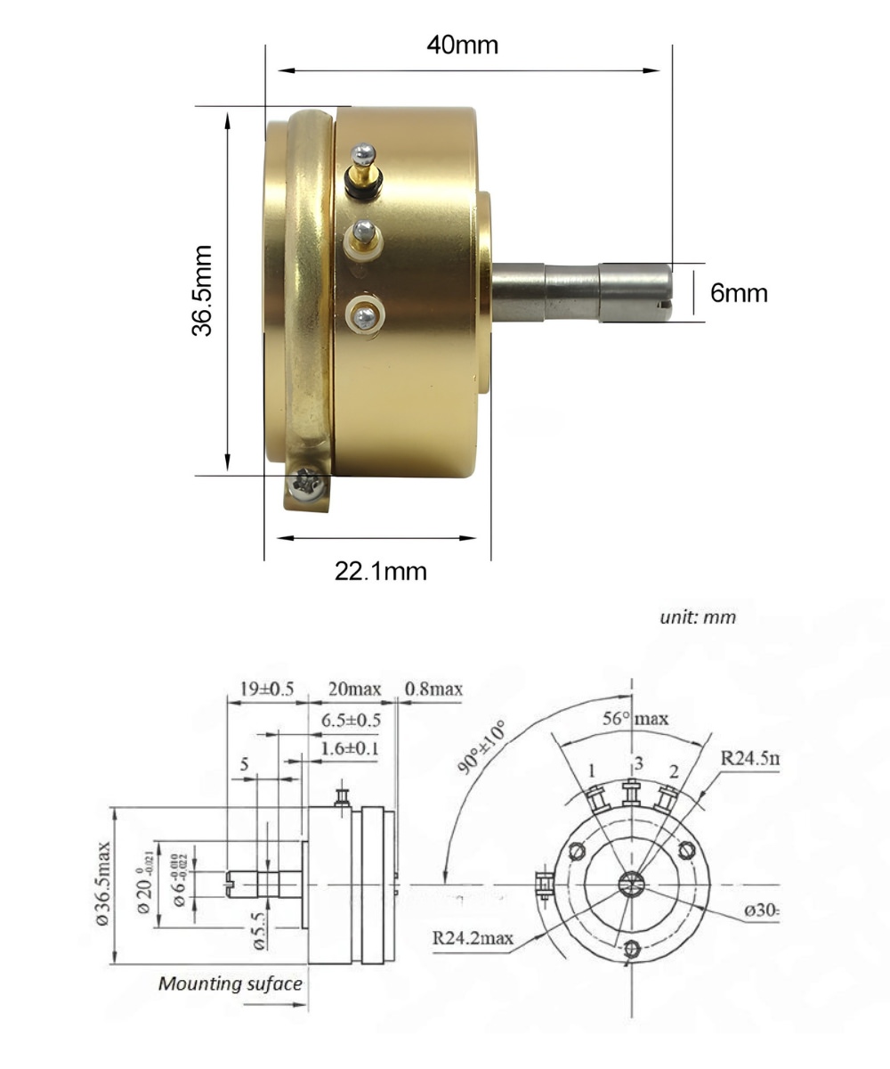 Thông số kỹ thuật biến trở một vòng WDD35D-4