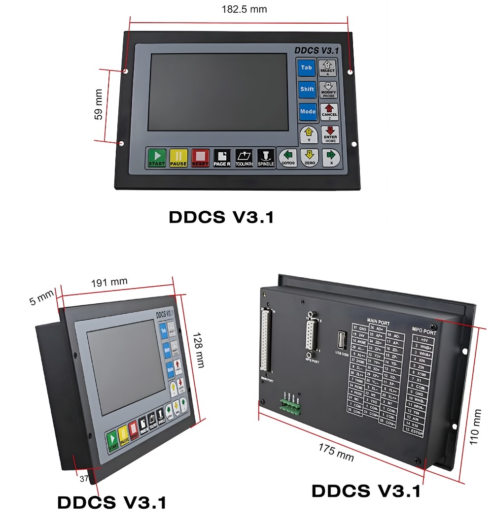 Thông số kỹ thuật bộ điều khiển DDCSV máy CNC 3 trục, 4 trục