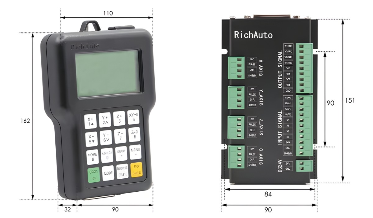 Thông số kỹ thuật bộ điều khiển máy CNC 3 trục A12 RichAuto