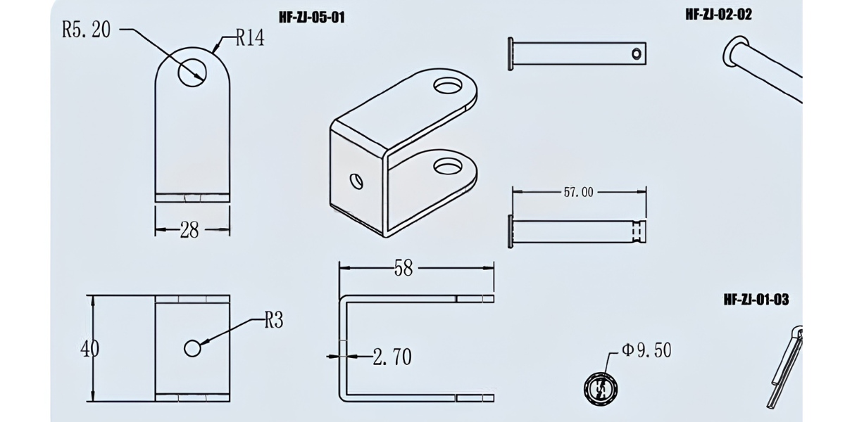 Thông số kỹ thuật gá vuông cho xi lanh điện lực đẩy lớn