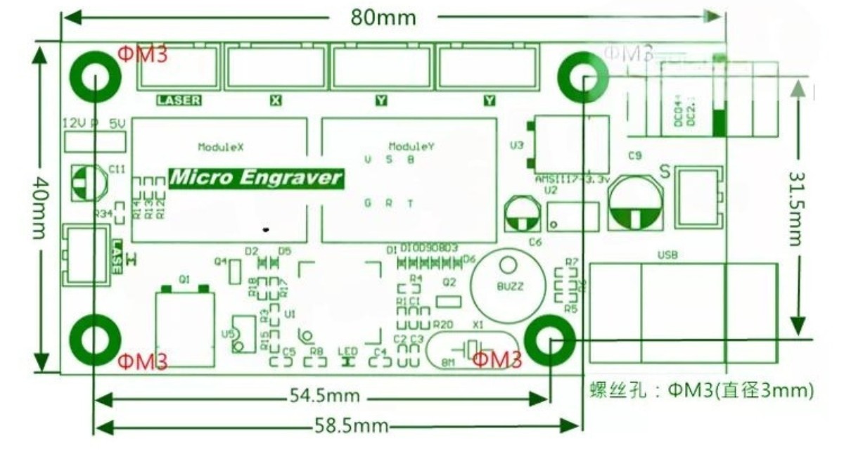 Thông số kỹ thuật mạch điều khiển máy Laser Diot
