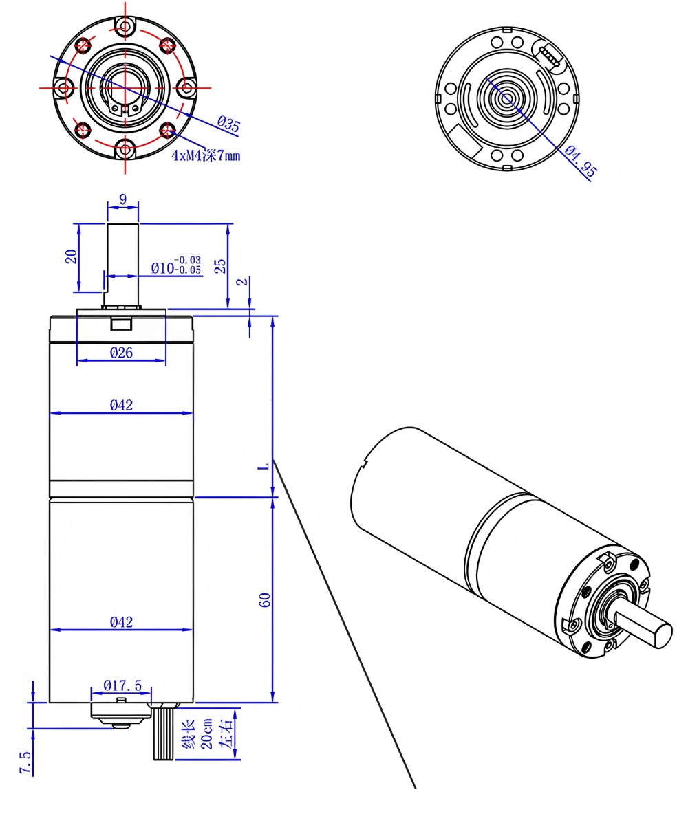 Thông số kỹ thuật động cơ giảm tốc BLDC MY42GP-4260