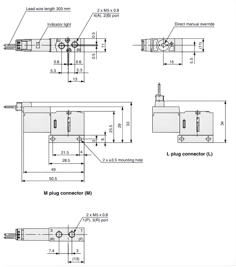 Ảnh thông số kỹ thuật van điện từ SMC VQD1121