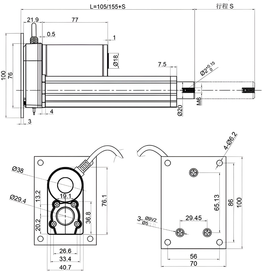 Thông số kỹ thuật xi lanh điện đế phẳng