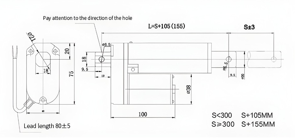 Thông số kỹ thuật xi lanh điện trắng đẩy lực