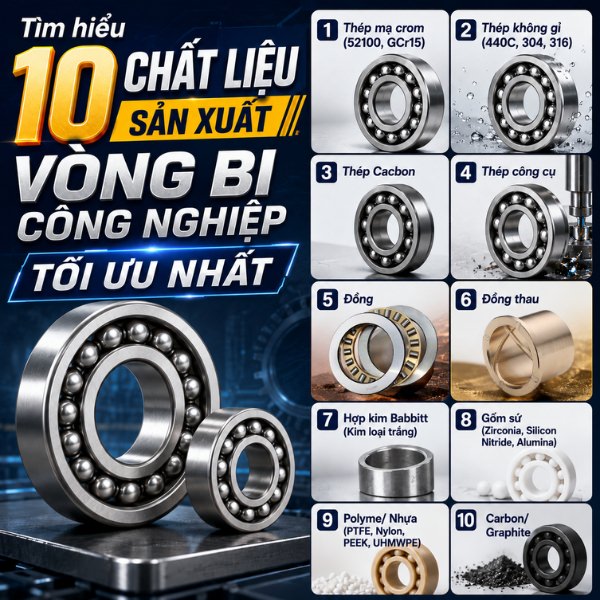 Tìm hiểu 10 chất liệu sản xuất vòng bi công nghiệp tối ưu nhất