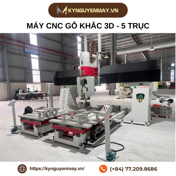 Máy CNC gỗ khắc 3D - 5 trục