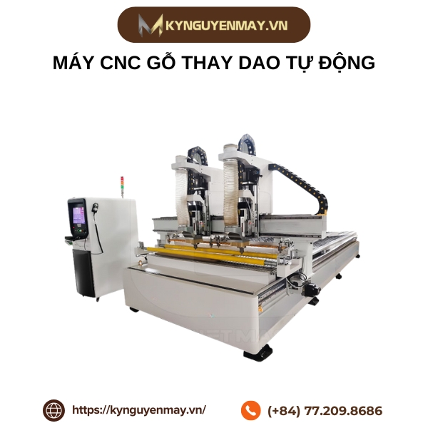 Máy CNC gỗ thay dao tự động