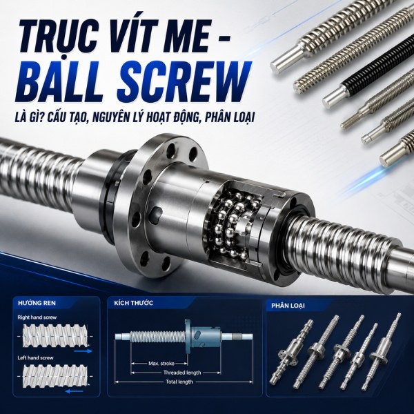 Trục vít me - ball screw là gì? Cấu tạo, nguyên lý hoạt động, phân loại