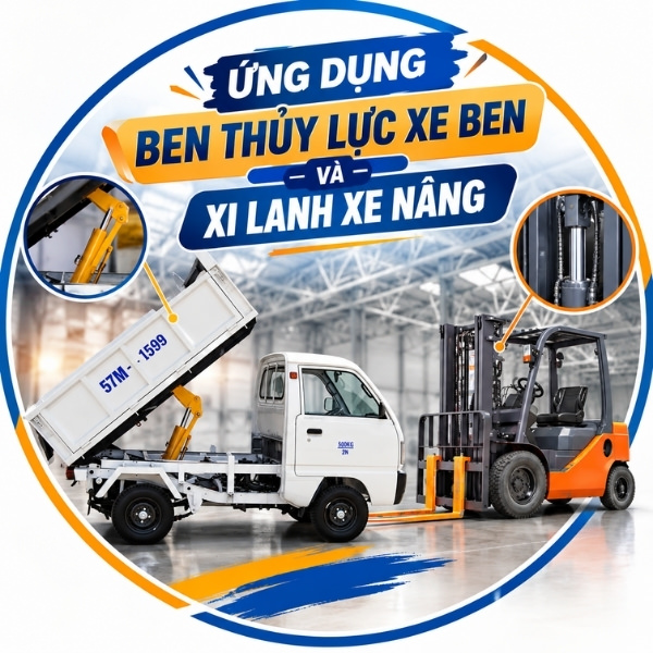 Ứng dụng ben thủy lực xe ben và xi lanh xe nâng