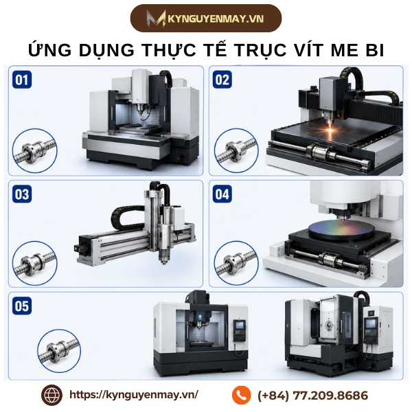 Ứng dụng thực tế trục vít me bi